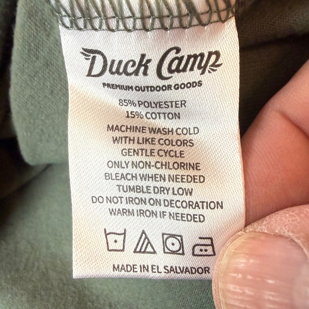 Duck Camp Mens Essential Drirelease Hoodie Thyme Green XL EH2400 New - Picture 7 of 12